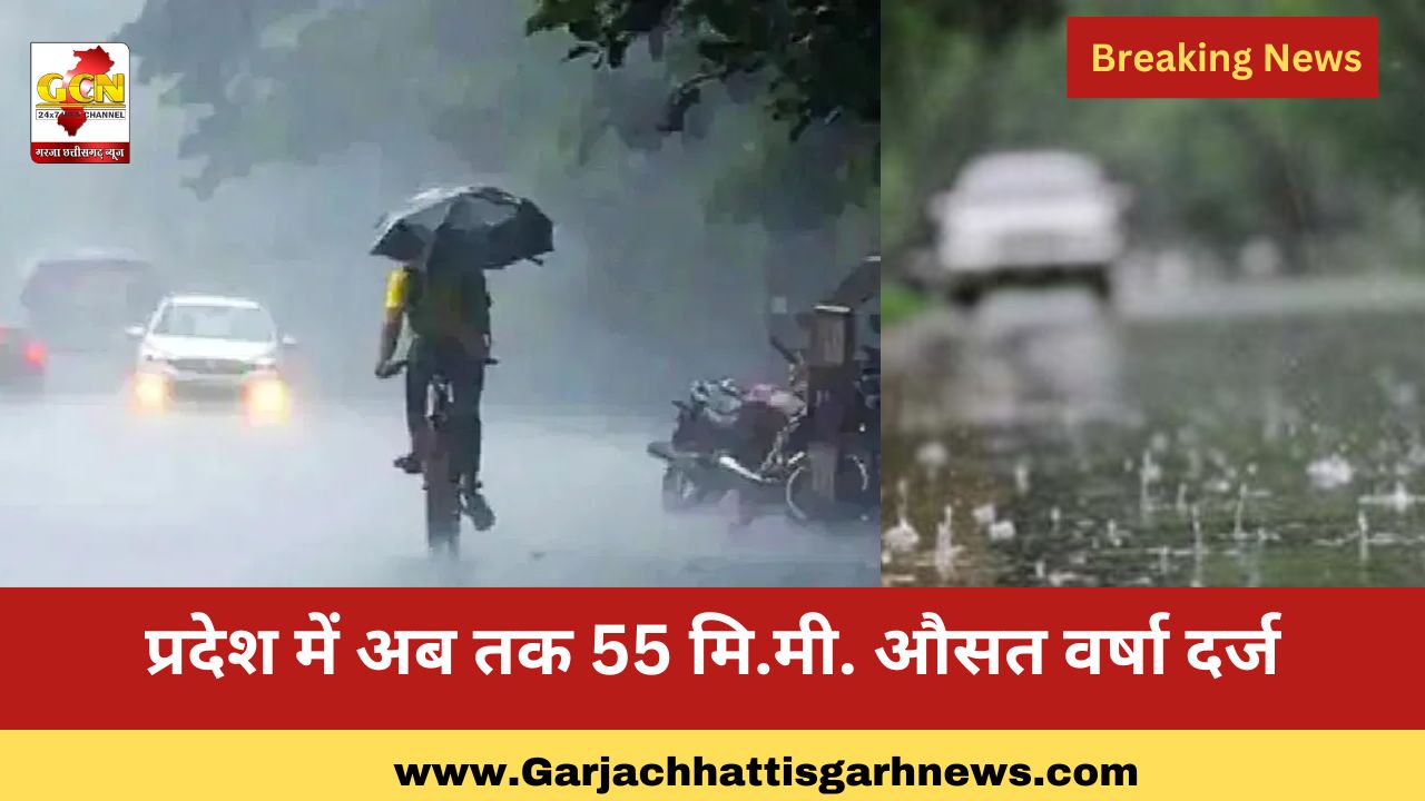 प्रदेश में अब तक 55 मि.मी. औसत वर्षा दर्ज