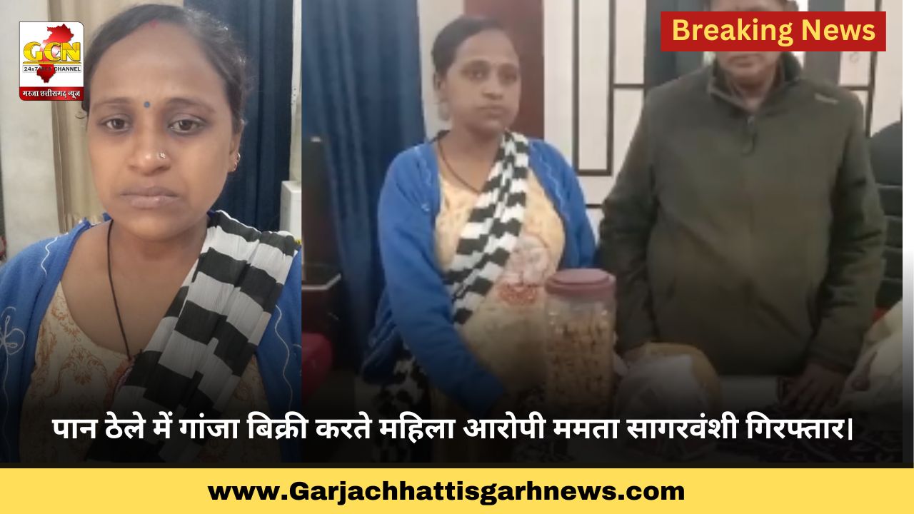 पान ठेले में गांजा बिक्री करते महिला आरोपी ममता सागरवंशी गिरफ्तार। पान ठेले में गांजा बिक्री करते महिला आरोपी ममता सागरवंशी गिरफ्तार।