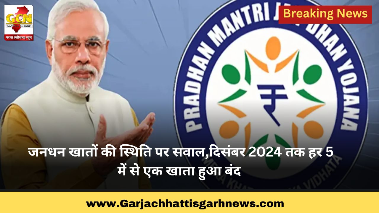 जनधन खातों की स्थिति पर सवाल,दिसंबर 2024 तक हर 5 में से एक खाता हुआ बंद जनधन खातों की स्थिति पर सवाल,दिसंबर 2024 तक हर 5 में से एक खाता हुआ बंद
