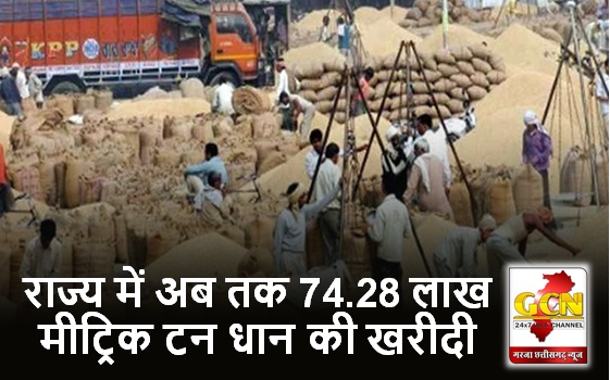 राज्य में अब तक 74.28 लाख मीट्रिक टन धान की खरीदी राज्य में अब तक 74.28 लाख मीट्रिक टन धान की खरीदी