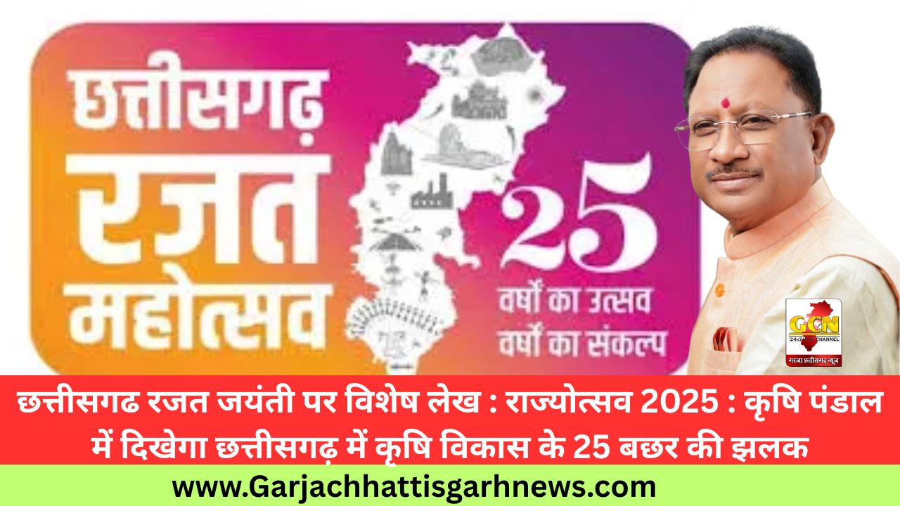 छत्तीसगढ रजत जयंती पर विशेष लेख : राज्योत्सव 2025 : कृषि पंडाल में दिखेगा छत्तीसगढ़ में कृषि विकास के 25 बछर की झलक