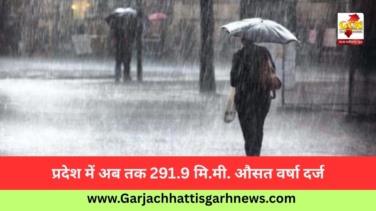 प्रदेश में अब तक 291.9 मि.मी. औसत वर्षा दर्ज