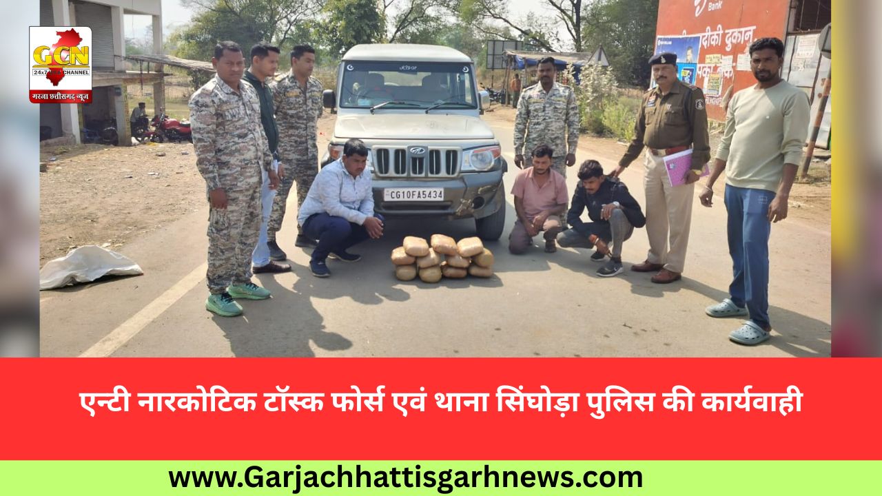 एन्टी नारकोटिक टाॅस्क फोर्स एवं थाना सिंघोड़ा पुलिस की कार्यवाही