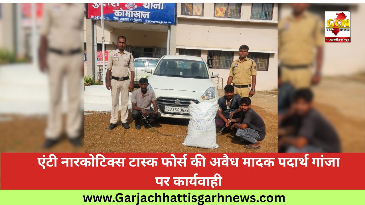 एंटी नारकोटिक्स टास्क फोर्स की अवैध मादक पदार्थ गांजा पर कार्यवाही