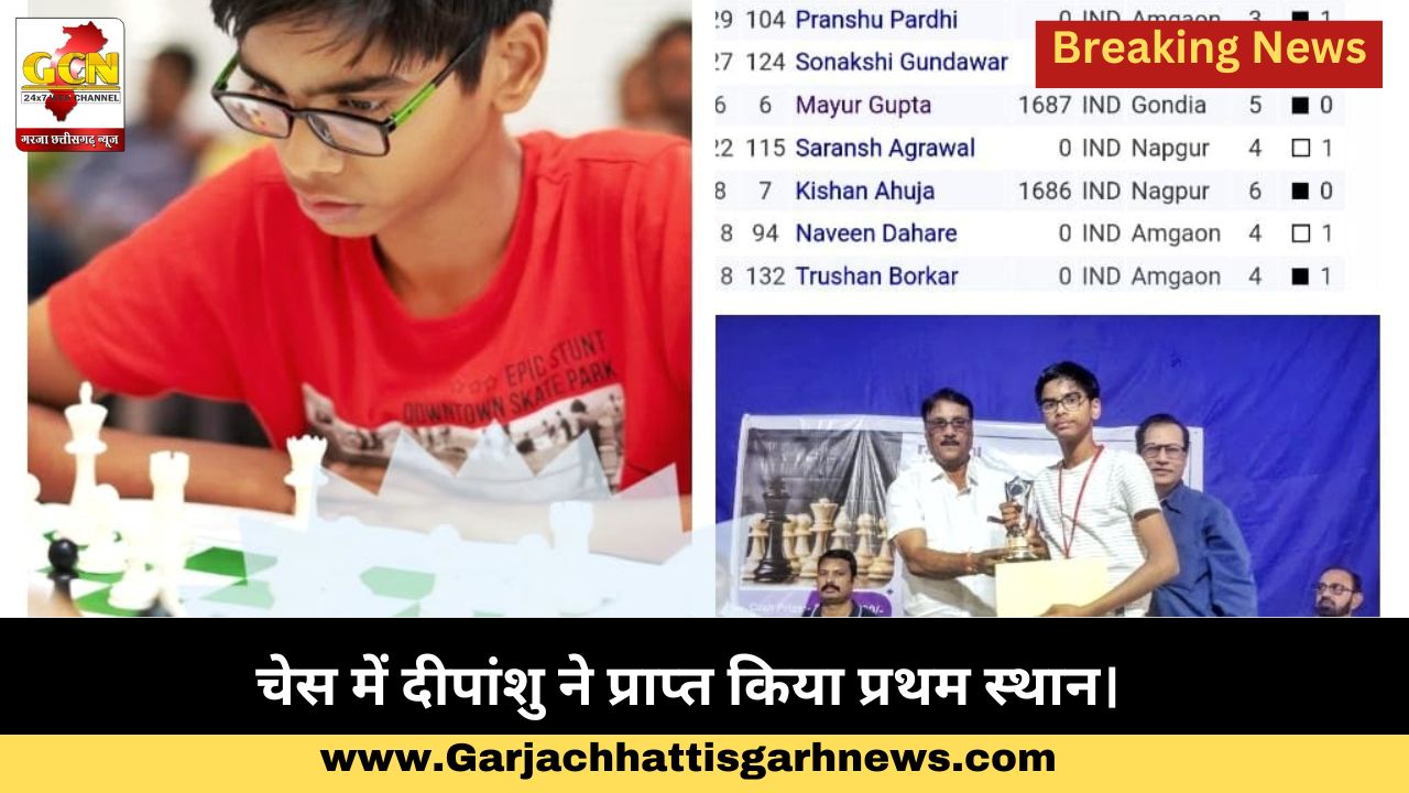चेस में दीपांशु ने प्राप्त किया प्रथम स्थान। चेस में दीपांशु ने प्राप्त किया प्रथम स्थान।