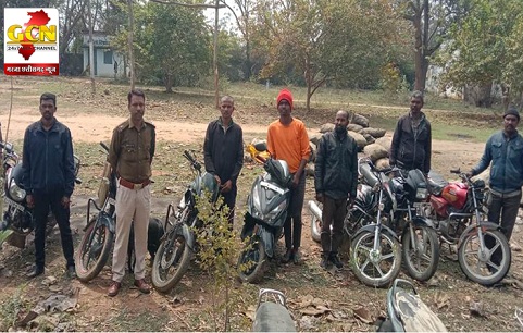 चोरी का कोयला मोटर सायकल में परिवहन करने वाले 7 व्यक्ति पकड़ाए...