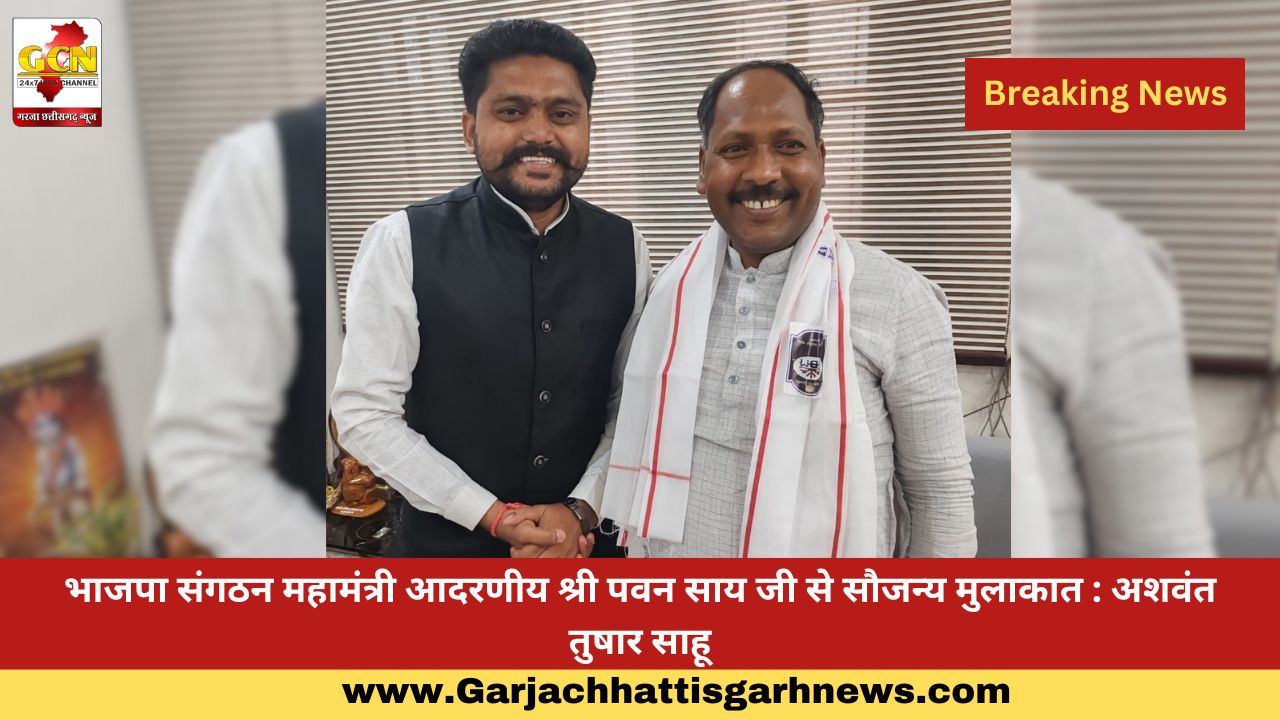 भाजपा संगठन महामंत्री आदरणीय श्री पवन साय जी से सौजन्य मुलाकात : अशवंत तुषार साहू भाजपा संगठन महामंत्री आदरणीय श्री पवन साय जी से सौजन्य मुलाकात : अशवंत तुषार साहू