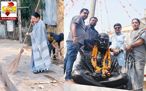 पालिका में राष्ट्रपिता महात्मा गांधी को किया याद, नपाध्यक्ष ने उद्यान में की सफाई पालिका में राष्ट्रपिता महात्मा गांधी को किया याद, नपाध्यक्ष ने उद्यान में की सफाई