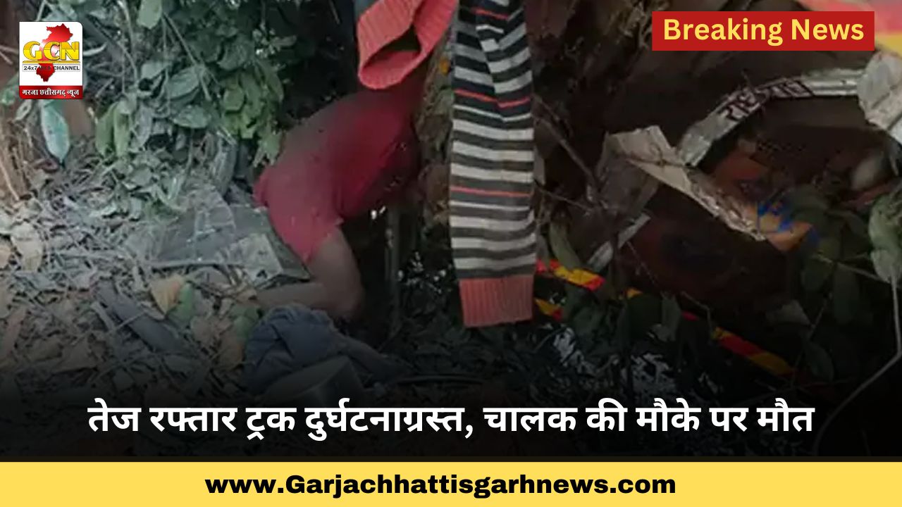 तेज रफ्तार ट्रक दुर्घटनाग्रस्त, चालक की मौके पर मौत तेज रफ्तार ट्रक दुर्घटनाग्रस्त, चालक की मौके पर मौत